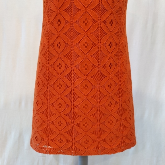 Trina Turk Almost Paradise Bright Orange Lace Mini Dress - Picture 3 of 8
